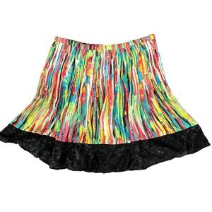 Prabal Gurung A Line Skirt Size 16 Colorful Artsy Statement Lace Festival Party